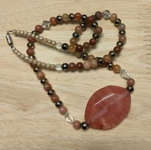 🌸 Handmade Peach Necklace